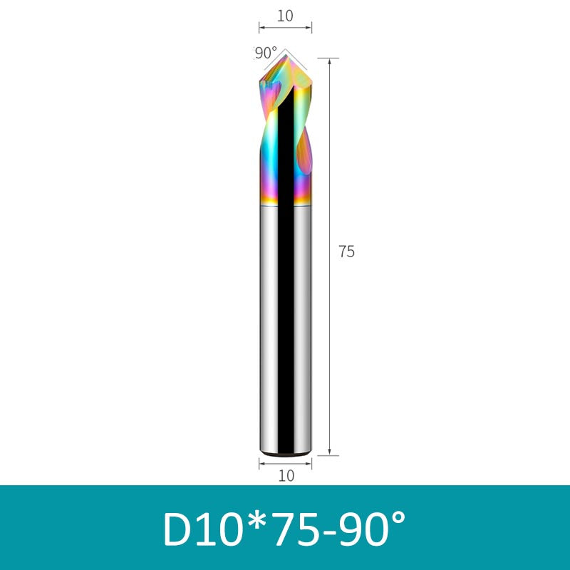 10mm Diameter 75mm Length Colorful 90° CNC Center Drill Tungsten Carbide Chamfering Drill - Da Blacksmith