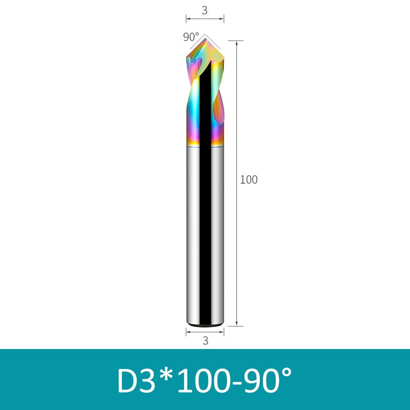 3mm Diameter 100mm Length Colorful 90° CNC Center Drill Tungsten Carbide Chamfering Drill - Da Blacksmith