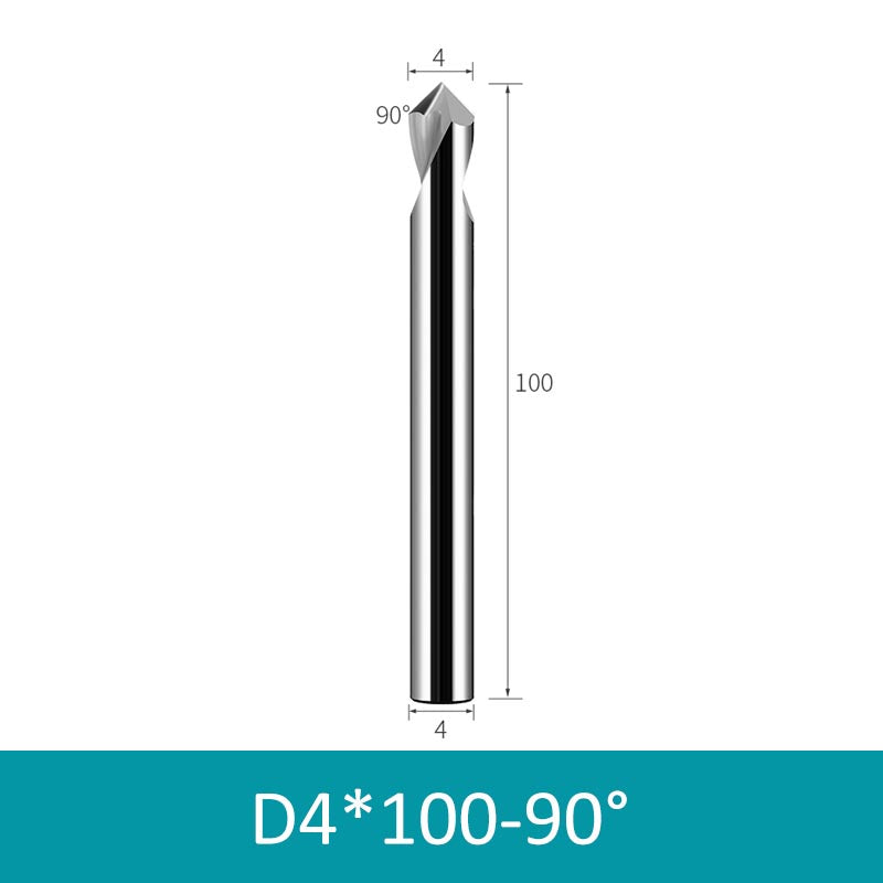 4mm Diameter 100mm Length 90° HRC58 Tungsten Carbide Solid Center Drill for Non-ferrous - Da Blacksmith