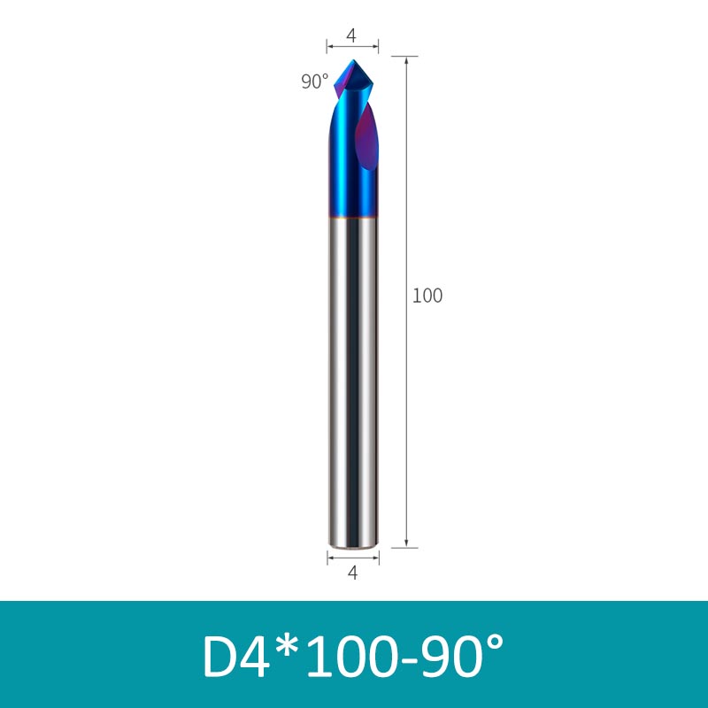 4mm Diameter 100mm Length 90° HRC65 Tungsten Carbide Solid Center Drill Chamfering Knife - Da Blacksmith