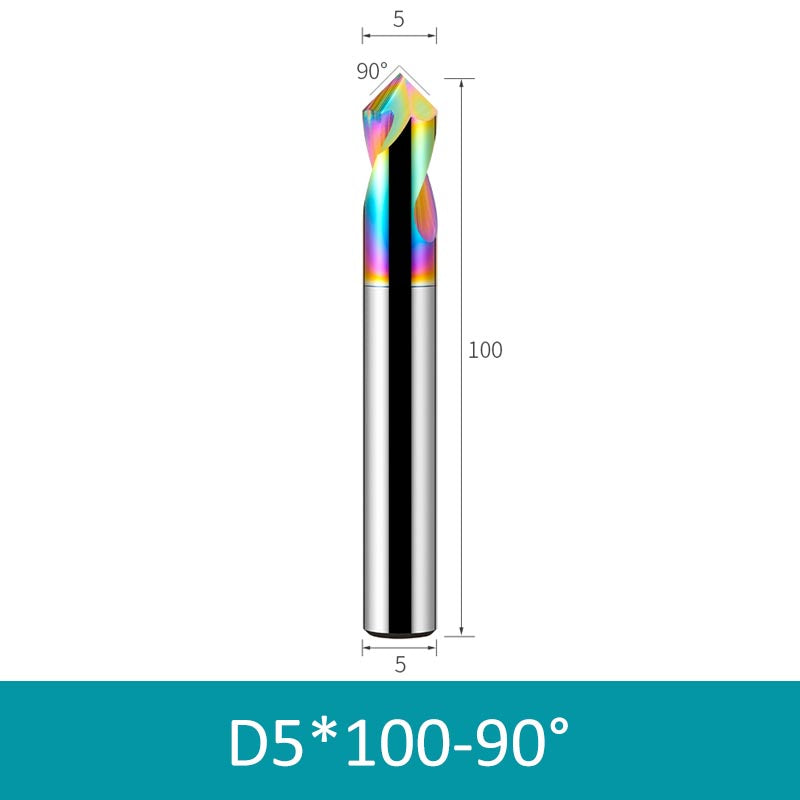 5mm Diameter 100mm Length Colorful 90° CNC Center Drill Tungsten Carbide Chamfering Drill - Da Blacksmith