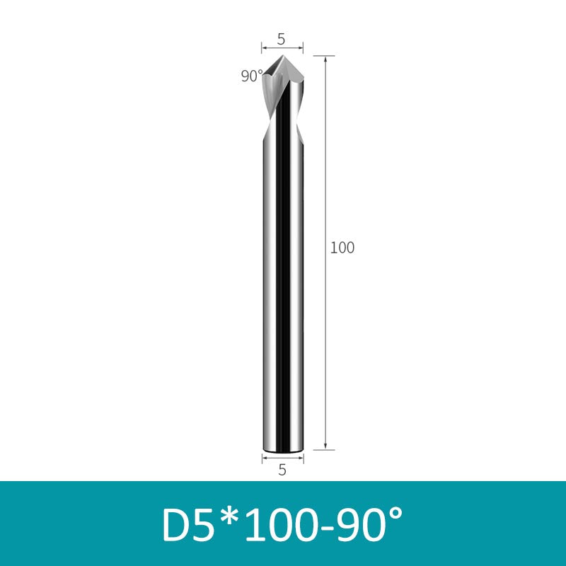 5mm Diameter 100mm Length 90° HRC58 Tungsten Carbide Solid Center Drill for Non-ferrous - Da Blacksmith