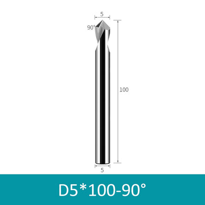 5mm Diameter 100mm Length 90° HRC58 Tungsten Carbide Solid Center Drill for Non-ferrous - Da Blacksmith