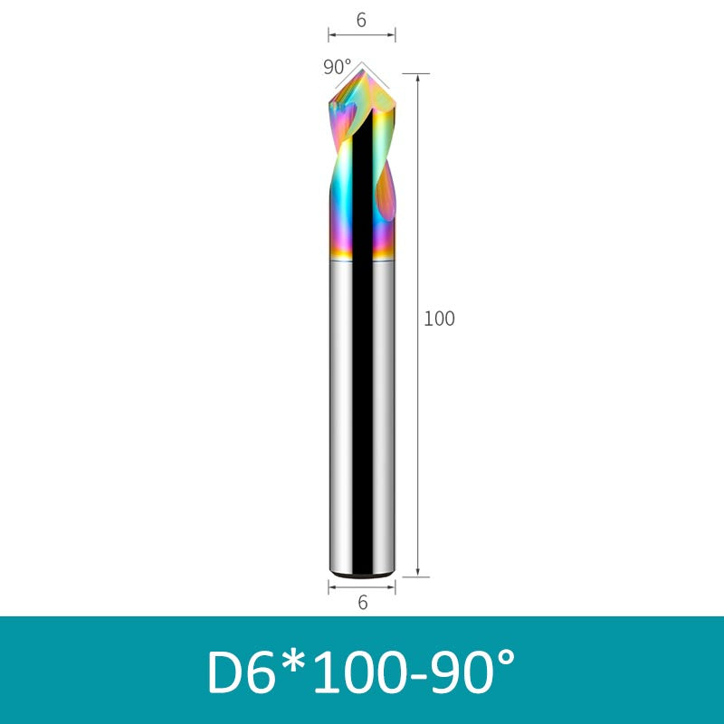 6mm Diameter 100mm Length Colorful 90° CNC Center Drill Tungsten Carbide Chamfering Drill - Da Blacksmith