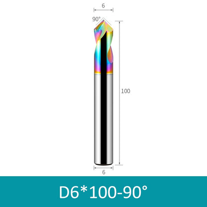 6mm Diameter 100mm Length Colorful 90° CNC Center Drill Tungsten Carbide Chamfering Drill - Da Blacksmith