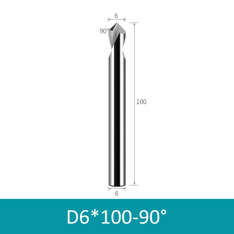 6mm Diameter 100mm Length 90° HRC58 Tungsten Carbide Solid Center Drill for Non-ferrous - Da Blacksmith