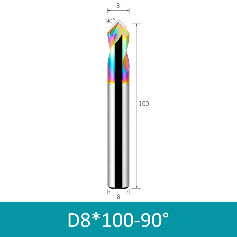 8mm Diameter 100mm Length Colorful 90° CNC Center Drill Tungsten Carbide Chamfering Drill - Da Blacksmith