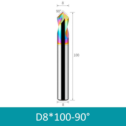 8mm Diameter 100mm Length Colorful 90° CNC Center Drill Tungsten Carbide Chamfering Drill - Da Blacksmith