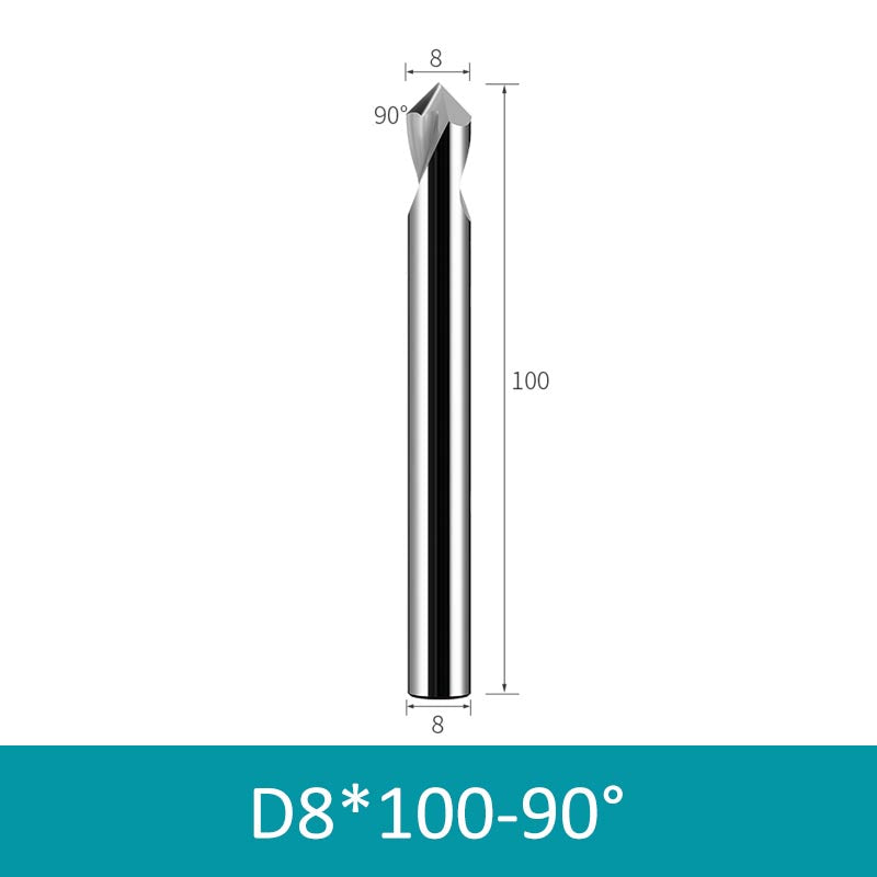 8mm Diameter 100mm Length 90° HRC58 Tungsten Carbide Solid Center Drill for Non-ferrous - Da Blacksmith