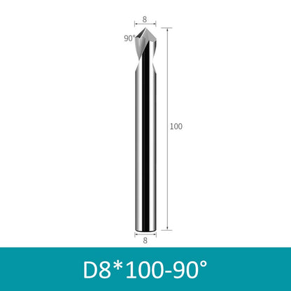 8mm Diameter 100mm Length 90° HRC58 Tungsten Carbide Solid Center Drill for Non-ferrous - Da Blacksmith