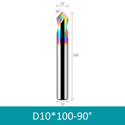 10mm Diameter 100mm Length Colorful 90° CNC Center Drill Tungsten Carbide Chamfering Drill - Da Blacksmith