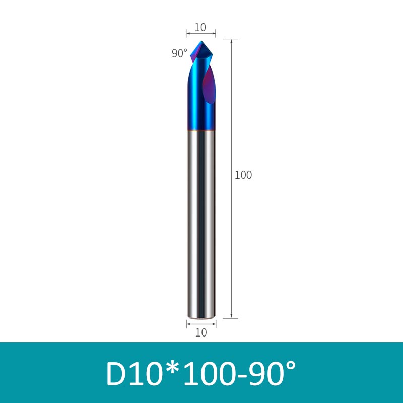 10mm Diameter 100mm Length 90° HRC65 Tungsten Carbide Solid Center Drill Chamfering Knife - Da Blacksmith