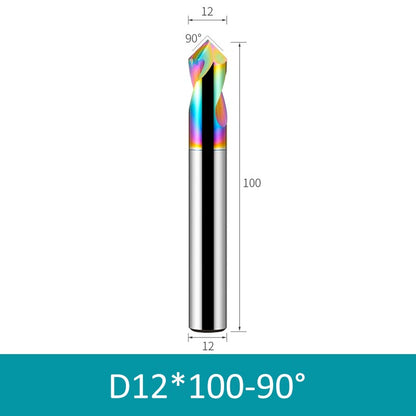 12mm Diameter 100mm Length Colorful 90° CNC Center Drill Tungsten Carbide Chamfering Drill - Da Blacksmith