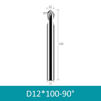 12mm Diameter 100mm Length 90° HRC58 Tungsten Carbide Solid Center Drill for Non-ferrous - Da Blacksmith