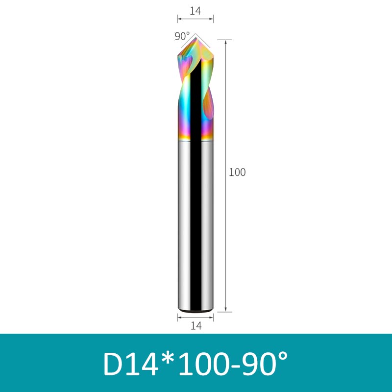 14mm Diameter 100mm Length Colorful 90° CNC Center Drill Tungsten Carbide Chamfering Drill - Da Blacksmith