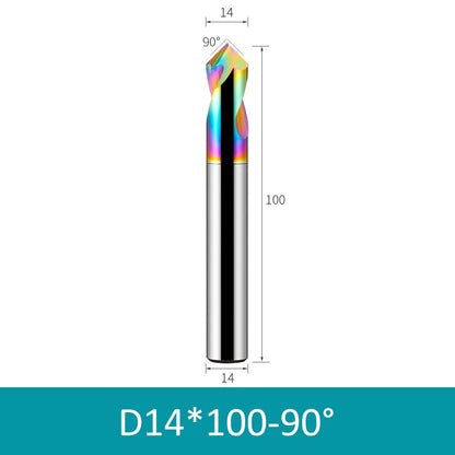 14mm Diameter 100mm Length Colorful 90° CNC Center Drill Tungsten Carbide Chamfering Drill - Da Blacksmith