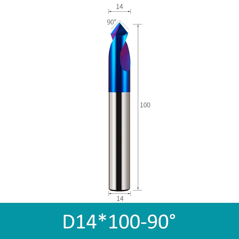 14mm Diameter 100mm Length 90° HRC65 Tungsten Carbide Solid Center Drill Chamfering Knife - Da Blacksmith