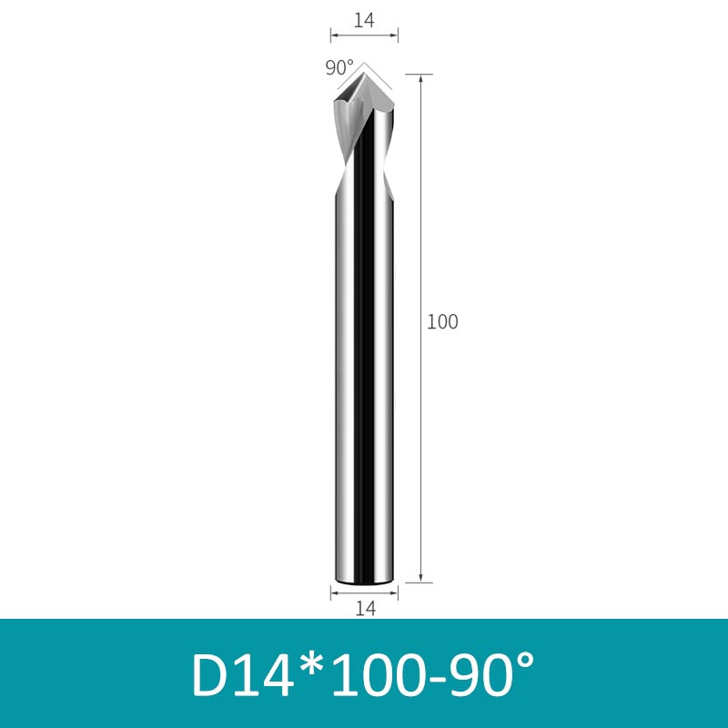 14mm Diameter 100mm Length 90° HRC58 Tungsten Carbide Solid Center Drill for Non-ferrous - Da Blacksmith