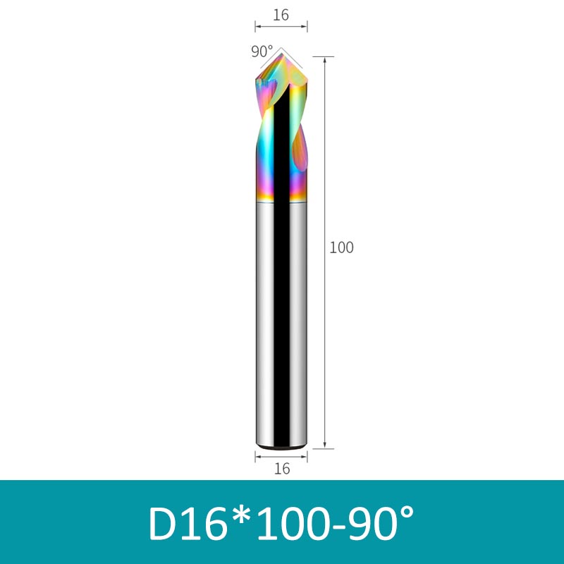 16mm Diameter 100mm Length Colorful 90° CNC Center Drill Tungsten Carbide Chamfering Drill - Da Blacksmith