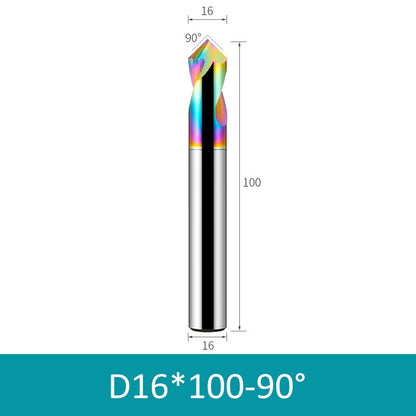 16mm Diameter 100mm Length Colorful 90° CNC Center Drill Tungsten Carbide Chamfering Drill - Da Blacksmith