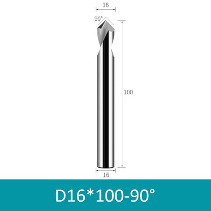 16mm Diameter 100mm Length 90° HRC58 Tungsten Carbide Solid Center Drill for Non-ferrous - Da Blacksmith