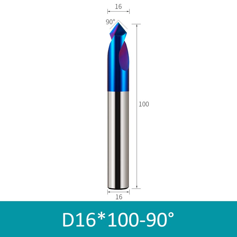 16mm Diameter 100mm Length 90° HRC65 Tungsten Carbide Solid Center Drill Chamfering Knife - Da Blacksmith