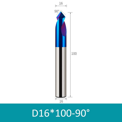 16mm Diameter 100mm Length 90° HRC65 Tungsten Carbide Solid Center Drill Chamfering Knife - Da Blacksmith