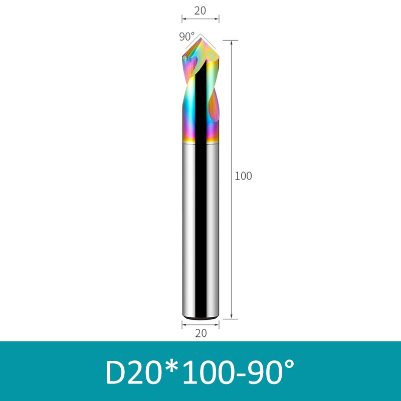 20mm Diameter 100mm Length Colorful 90° CNC Center Drill Tungsten Carbide Chamfering Drill - Da Blacksmith