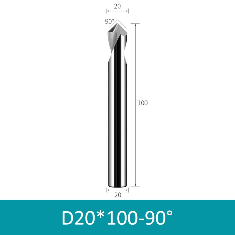 20mm Diameter 100mm Length 90° HRC58 Tungsten Carbide Solid Center Drill for Non-ferrous - Da Blacksmith