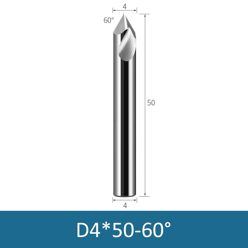 4mm Diameter 50mm Length 60° HRC58 Tungsten Carbide Solid Center Drill for Non-ferrous - Da Blacksmith