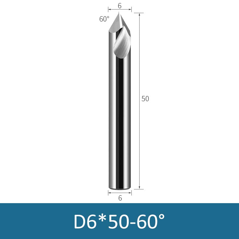 6mm Diameter 50mm Length 60° HRC58 Tungsten Carbide Solid Center Drill for Non-ferrous - Da Blacksmith