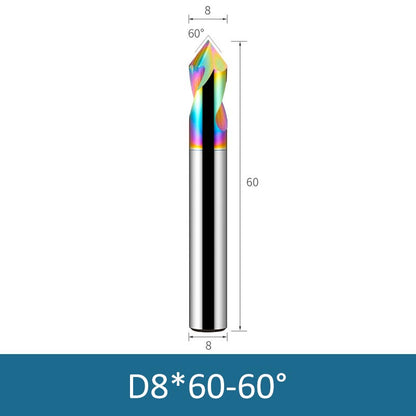 8mm Diameter 60mm Length Colorful 60° CNC Center Drill Tungsten Carbide Chamfering Drill - Da Blacksmith