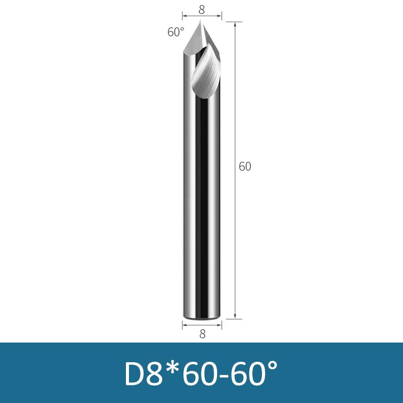 8mm Diameter 60mm Length 60° HRC58 Tungsten Carbide Solid Center Drill for Non-ferrous - Da Blacksmith