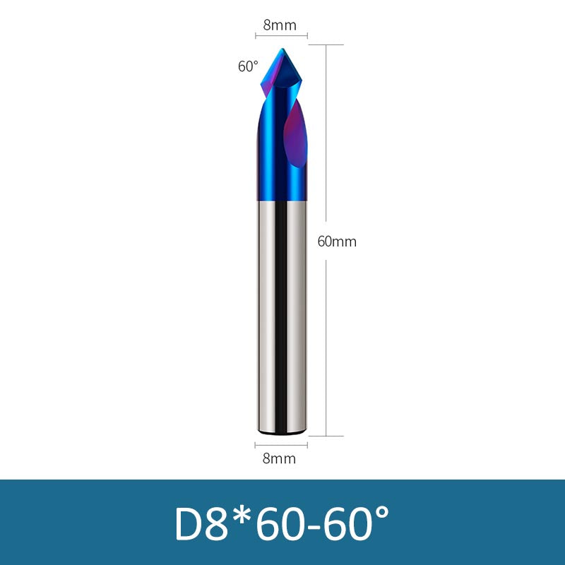 8mm Diameter 60mm Length 60° HRC65 Tungsten Carbide Solid Center Drill Chamfering Knife - Da Blacksmith