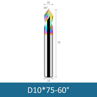 10mm Diameter 75mm Length Colorful 60° CNC Center Drill Tungsten Carbide Chamfering Drill - Da Blacksmith