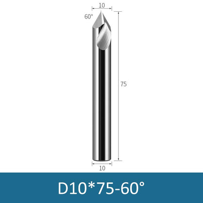 10mm Diameter 75mm Length 60° HRC58 Tungsten Carbide Solid Center Drill for Non-ferrous - Da Blacksmith