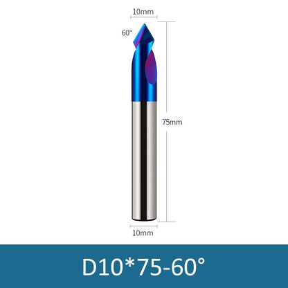 10mm Diameter 75mm Length 60° HRC65 Tungsten Carbide Solid Center Drill Chamfering Knife - Da Blacksmith