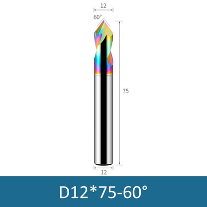 12mm Diameter 75mm Length Colorful 60° CNC Center Drill Tungsten Carbide Chamfering Drill - Da Blacksmith