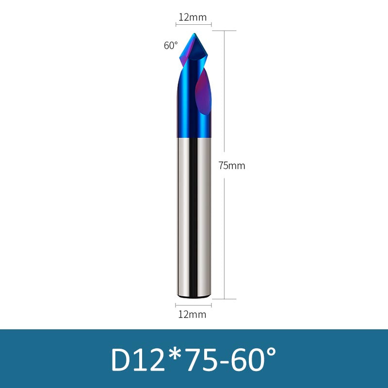 12mm Diameter 75mm Length 60° HRC65 Tungsten Carbide Solid Center Drill Chamfering Knife - Da Blacksmith