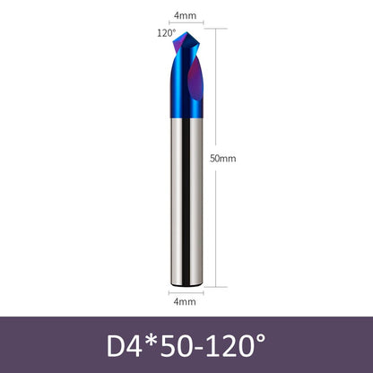 4mm Diameter 50mm Length 120° HRC65 Tungsten Carbide Solid Center Drill Chamfering Knife - Da Blacksmith