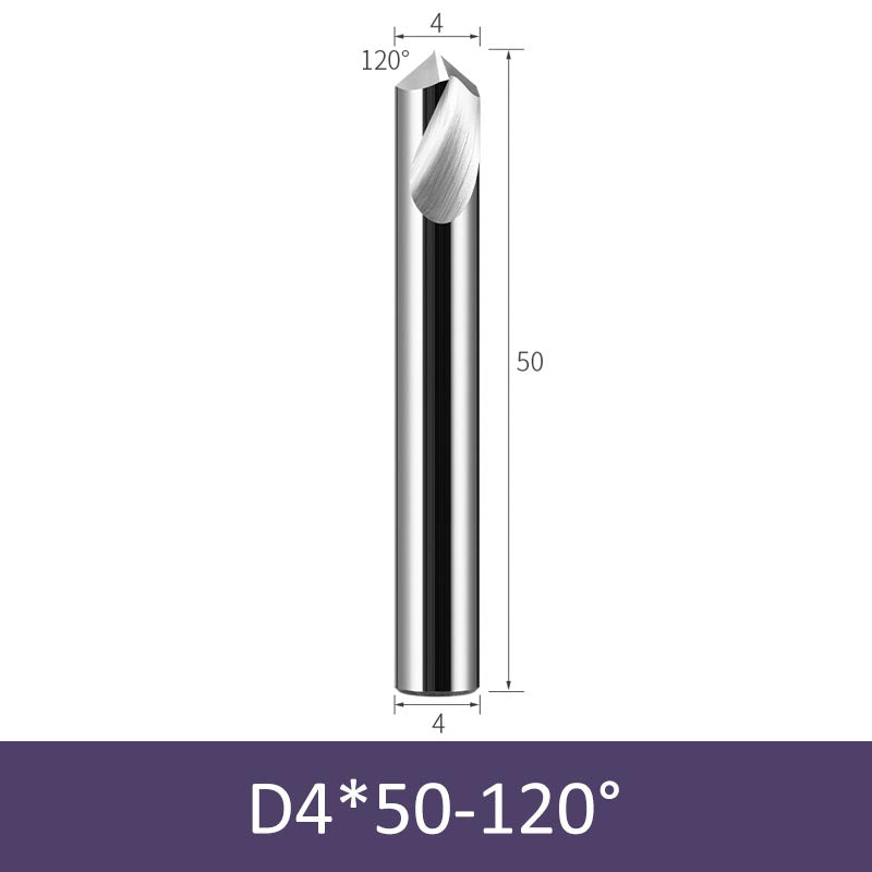 4mm Diameter 50mm Length 120° HRC58 Tungsten Carbide Solid Center Drill for Non-ferrous - Da Blacksmith