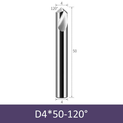 4mm Diameter 50mm Length 120° HRC58 Tungsten Carbide Solid Center Drill for Non-ferrous - Da Blacksmith