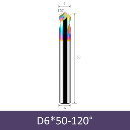 6mm Diameter 50mm Length Colorful 120° CNC Center Drill Tungsten Carbide Chamfering Drill - Da Blacksmith