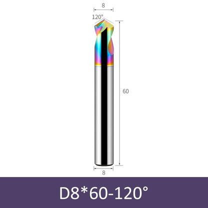 8mm Diameter 60mm Length Colorful 120° CNC Center Drill Tungsten Carbide Chamfering Drill - Da Blacksmith