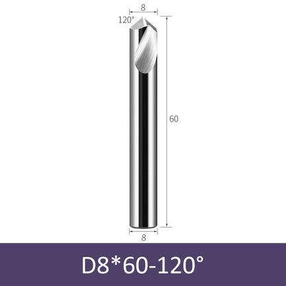 8mm Diameter 60mm Length 120° HRC58 Tungsten Carbide Solid Center Drill for Non-ferrous - Da Blacksmith