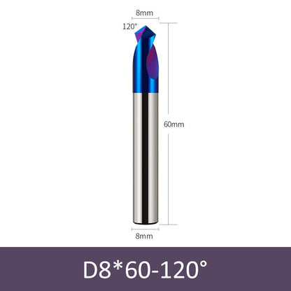 8mm Diameter 60mm Length 120° HRC65 Tungsten Carbide Solid Center Drill Chamfering Knife - Da Blacksmith