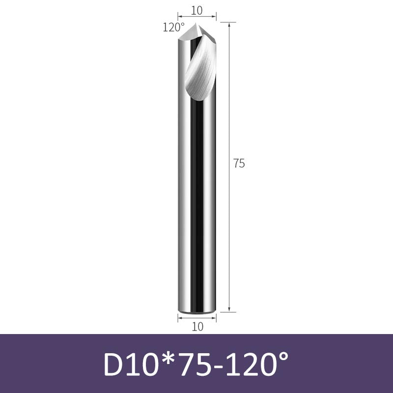 10mm Diameter 75mm Length 120° HRC58 Tungsten Carbide Solid Center Drill for Non-ferrous - Da Blacksmith