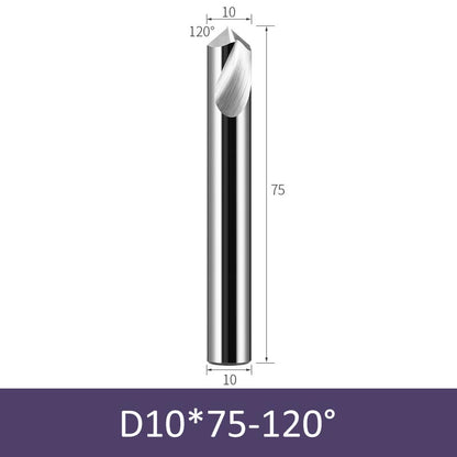 10mm Diameter 75mm Length 120° HRC58 Tungsten Carbide Solid Center Drill for Non-ferrous - Da Blacksmith