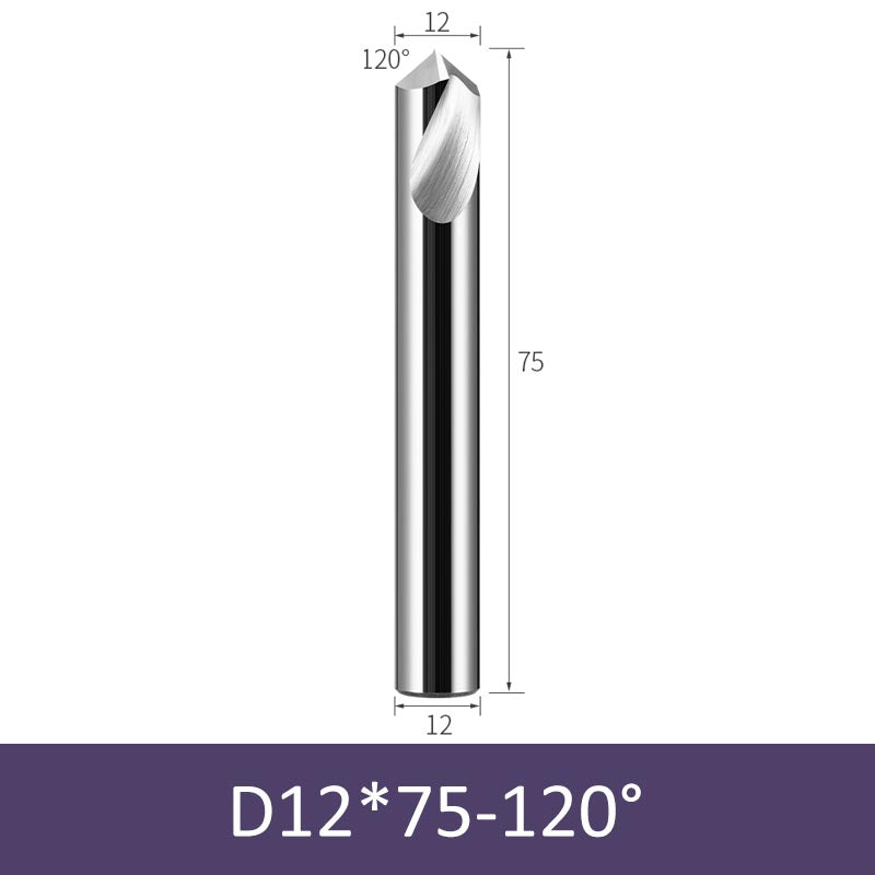 12mm Diameter 75mm Length 120° HRC58 Tungsten Carbide Solid Center Drill for Non-ferrous - Da Blacksmith