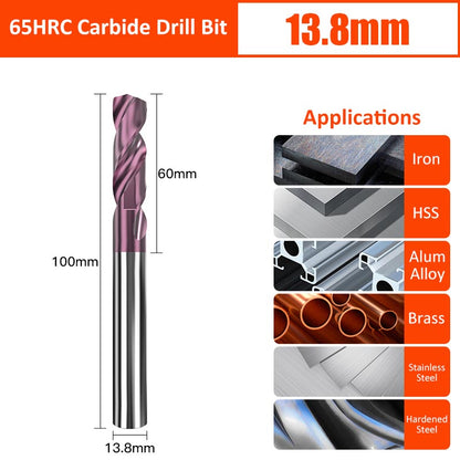13.8mm Diameter 65HRC Tungsten Carbide Drill Bit for Super Hard Drilling Twist Drill Bit - Da Blacksmith